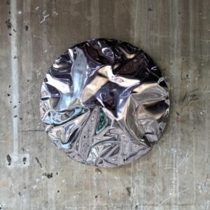 Wall Sculpture Made of Stainless Steel with a Sculptural Texture Reminiscent of Water