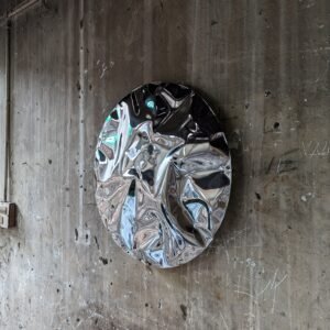 Wall Sculpture Made of Stainless Steel with a Sculptural Texture Reminiscent of Water