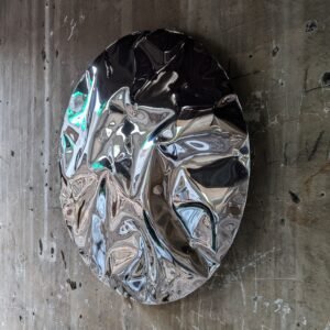 Wall Sculpture Made of Stainless Steel with a Sculptural Texture Reminiscent of Water