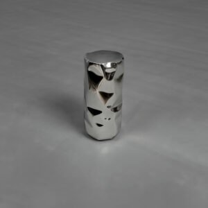 Tronco Drinks Table in polished stainless steel with handcrafted rugged texture by Nitush–Aroosh